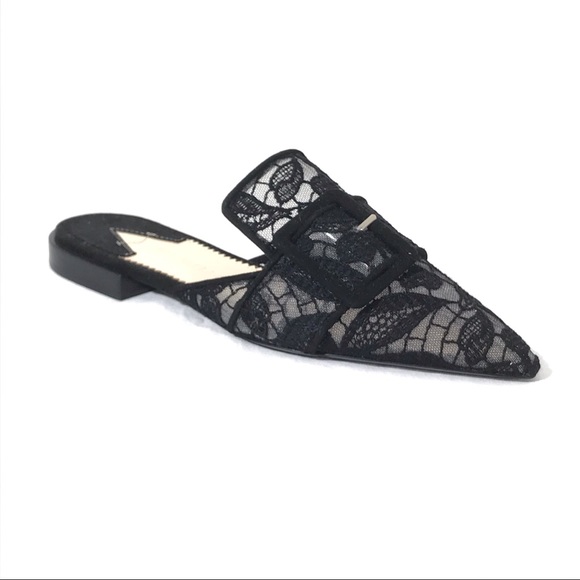 Aquazurra lace buckle strap pointed flat mules 37 - Picture 2 of 6